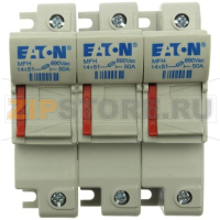 Держатель предохранителя, 50 A, AC 690 В, 14x51 мм, 3P, IEC Eaton 3P 14x51 Fuse Holder