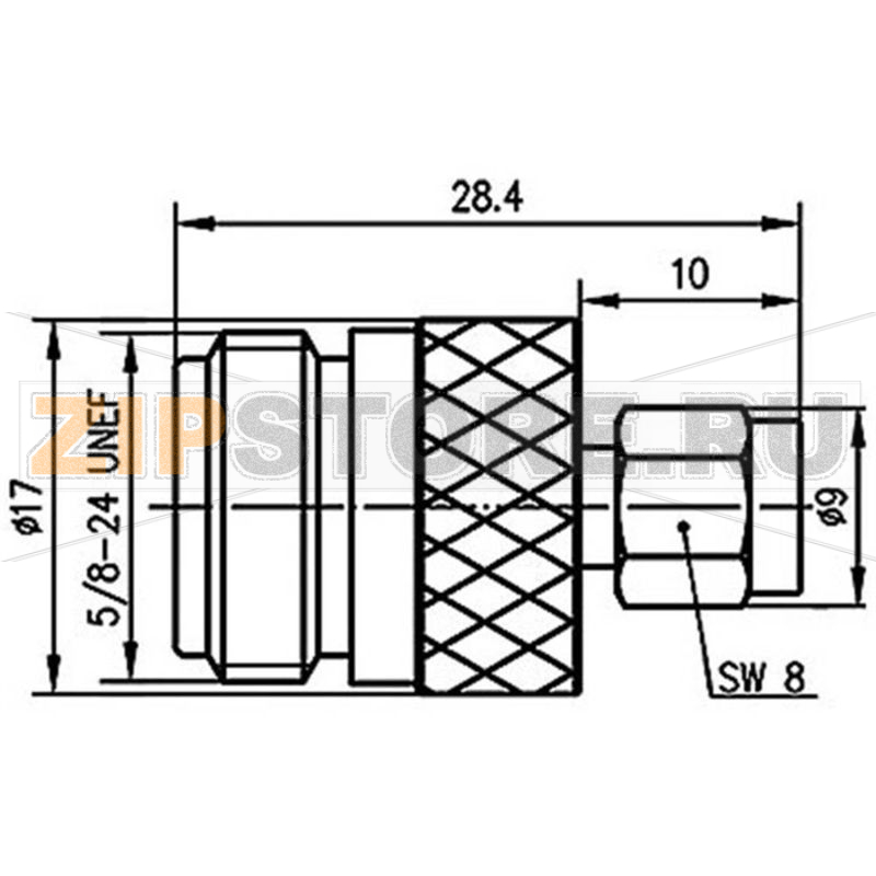 Разъем N, штекер SMA, 1 шт Telegärtner J01027B0016 