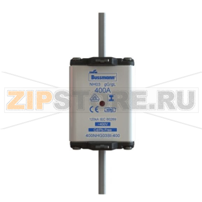 Предохранитель, 400 A, AC 400 В, 120 кА, NH03, gL/gG, IEC Eaton NH FUSE 400A 400V GG/GL SIZE 03 