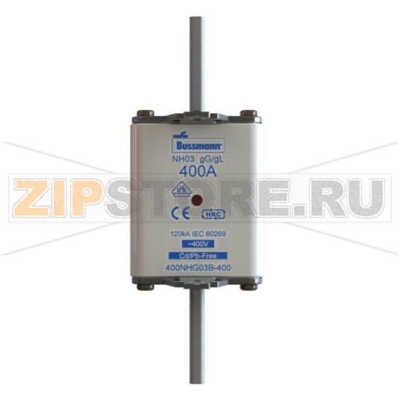 Предохранитель, 400 A, AC 400 В, 120 кА, NH03, gL/gG, IEC Eaton NH FUSE 400A 400V GG/GL SIZE 03 