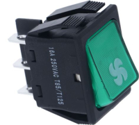 BIPOLAR CHANGEOVER SWITCH GREEN 16A 250V
