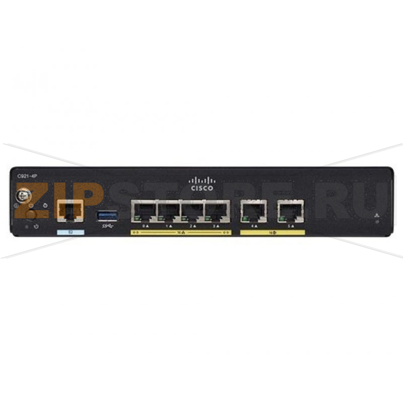 Маршрутизатор 2048 Мб, LAN 4xGE, WAN 2xGE Cisco C921-4P 