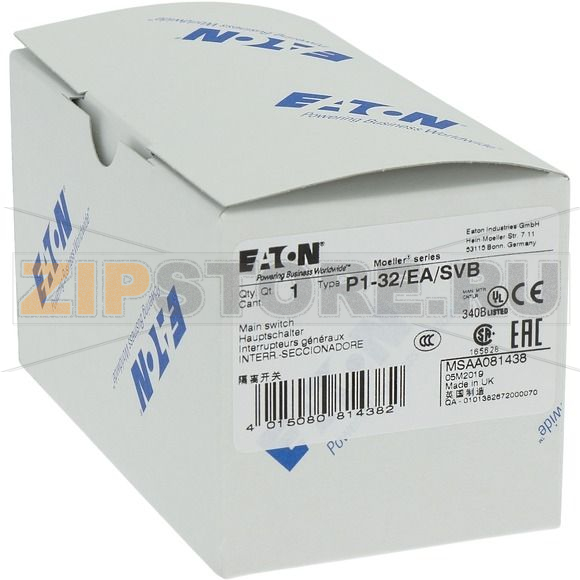 Выключатели главные, P1, 32 A, 3-полюсн Eaton P1-32/EA/SVB 