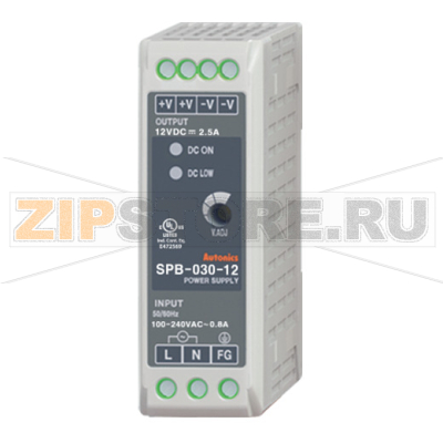 Блок питания импульсный 12 В/DC, 30 Вт, монтаж: на DIN-рейку Autonics SPB-030-12 