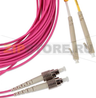 Hyperline FC-D2-504-FC/PR-LC/PR-H-3M-LSZH-MG Патч-корд волоконно-оптический (шнур) MM 50/125(OM4), FC-LC, duplex, LSZH, 3 м 