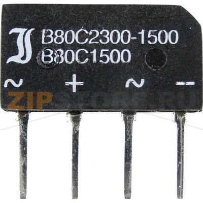 Мост диодный 2.3 А, 160 В, кремниевый, однофазный, корпус: SIL-4 Diotec B80C1500B 