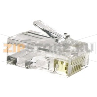 Hyperline PLUG-8P8C-U-C6-SH-100 Разъем RJ-45(8P8C) под витую пару, категория 6 (50 µ''/ 50 микродюймов), экранированный, универсальный (для одножильного и многожильного кабеля) (100 шт)