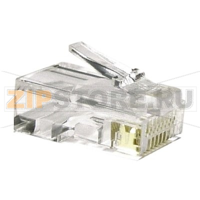 Hyperline PLUG-8P8C-U-C6-SH-100 Разъем RJ-45(8P8C) под витую пару, категория 6 (50 µ&#039;&#039;/ 50 микродюймов), экранированный, универсальный (для одножильного и многожильного кабеля) (100 шт) 