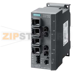 Управляемые коммутатор SCALANCE X204-2FM, 4 X 10/100MБит/с , RJ45 порты, 2 X 100MБит/с, мультимод  BFOC, расш. диагностика,  резерв. ИП Siemens 6GK5204-2BB11-2AA3 