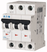 Выключатель автоматический 0,25А, кривая откл. C, 3 полюса, откл. способ. 15 кА Eaton FAZ-C0,25/3