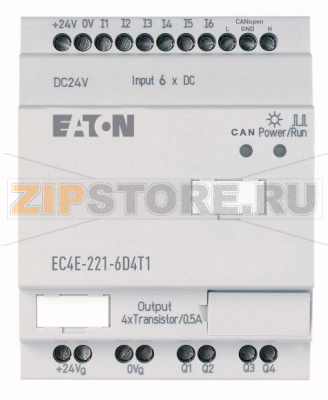 Модуль расширения ввода/вывода, CANopen, 24VDC, 6DI, 4DO (T) Eaton EC4E-221-6D4T1 