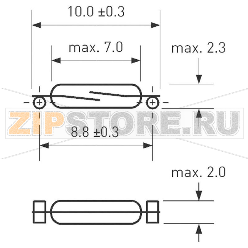 Геркон SMD 150 В/DC, 120 В/AC, 0.5 A, 10 Вт PIC PMC-0701TS 
