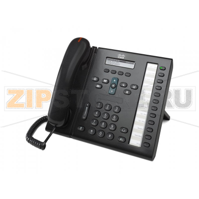 IP-телефон 48 В/DC, 12 линий, 2xFE (PoE), SIP/SCCP, 396x81 пкс, RJ-9 Cisco CP-6961-C-K9 