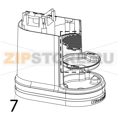 Base housing contour silver KitchenAid 5KVJ0111ECA Base housing contour silver KitchenAid 5KVJ0111ECAЗапчасть на деталировке под номером: 7