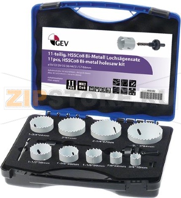 KIT HOLE SAWS STEEL HSS M3 - 11 pcs 