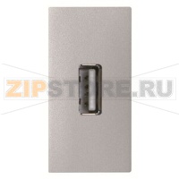 Механизм USB разъёма, одномодульный, серебристый ABB 2CLA215590N1301
