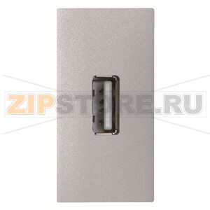 Механизм USB разъёма, одномодульный, серебристый ABB 2CLA215590N1301 