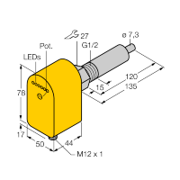 Датчик потока погружного типа с оценочной электроникой Turck FCS-G1/2A4P-LIX-H1141/L120