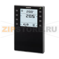 QMX3.P34-1BSC - Чёрный комнатный модуль с KNX, датчиком температуры, дисплеем и сенсорными клавишами Siemens QMX3.P34-1BSC