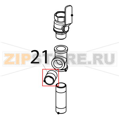 Starch drain pipe Tecnoinox CP4FE7 Starch drain pipe Tecnoinox CP4FE7Запчасть на деталировке под номером: 21