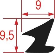 INTERNAL GASKET FOR OVEN GLASS 3600 mm 