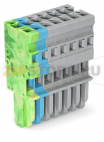 1-проводниковая розетка; 4 mm; 7-пол.; 4,00 mm; желто-зеленые,синие,серые Wago 769-107/000-039
