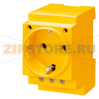 РОЗЕТКА SCHUKO 16A  НА DIN-РЕЙКУ ЖЕЛТАЯ VDE Siemens 5TE6810