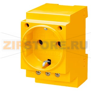 РОЗЕТКА SCHUKO 16A  НА DIN-РЕЙКУ ЖЕЛТАЯ VDE Siemens 5TE6810 