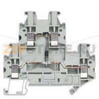 Two-tier diode terminal with screw terminal Terminal size 2.5 mm2 Terminal width 5.2 mm Color gray with diodes Passage from top to bottom Siemens 8WH1020-5AF00
