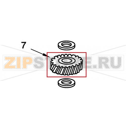 Шестерня шкива миксера KitchenAid K45 Шестерня предохранительная (пластиковая) для планетарного миксера KitchenAid K45Запчасть на сборочном чертеже под номером: 7