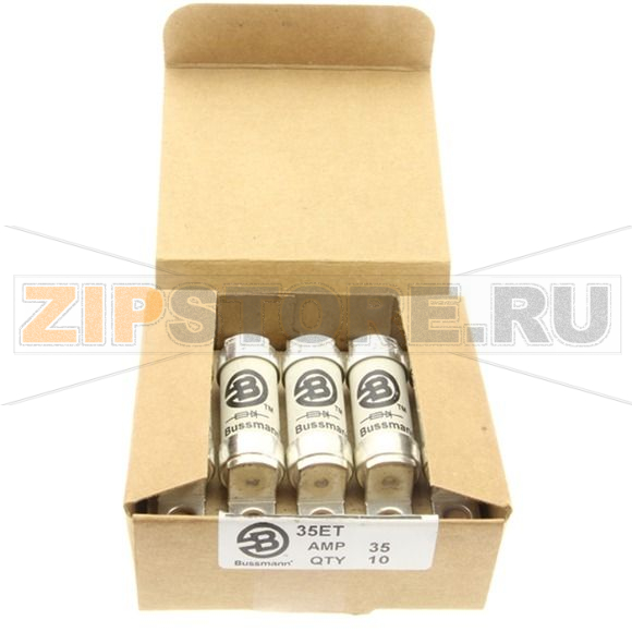 Предохранитель, 35 A, AC 690 В, DC 500 В, 200 кА, BS88, 19x77 мм, aR, BS Eaton 35AMP 690V AC BS88 
