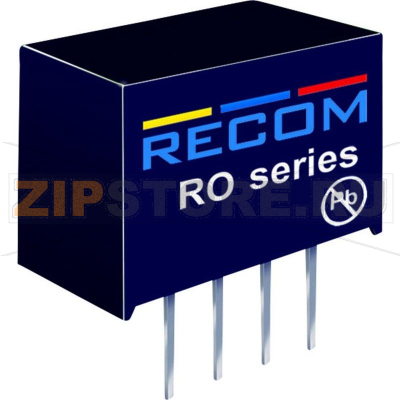 Преобразователь DC/DC, печатный монтаж, 12 В/DC, 5 В/DC, 200 mA, 1 Вт Recom RO-1205S/P 
