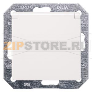 DELTA I-SYSTEM ТИТАНОВО-БЕЛЫЙ РОЗЕТКА SCHUKO 10A DC/16А AC 250В C ЗАЩИТНЫМ КОНТАКТОМ C ЗАЩИТНЫМИ ШТОРКАМИ C ОТКИДЫВАЮЩЕЙСЯ КРЫШКОЙ C БЕЗРЕЗЬБОВЫМИ КОНТАКТНЫМИ ЗАЖИМАМИ  ЭЛ.-МЕХ.ЧАСТЬ Siemens 5UB1915 