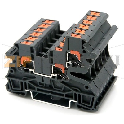 Клемма проходная Push-in, темно-серая CHIKU RPI 2,5-TWIN 