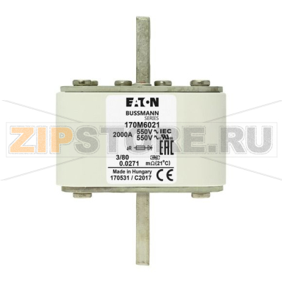 Предохранитель, 750 A, AC 1500 В, size 3, 74x96x112 мм, aR, IEC Eaton FUSE 750A 1500V 3BKN/110 