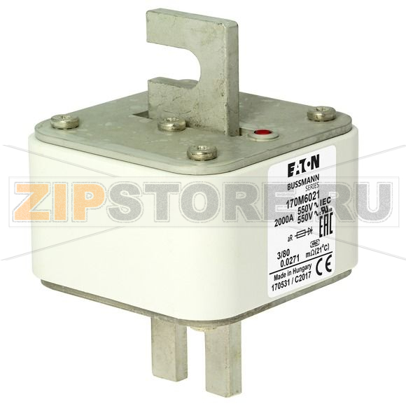 Предохранитель, 750 A, AC 1500 В, size 3, 74x96x112 мм, aR, IEC Eaton FUSE 750A 1500V 3BKN/110 