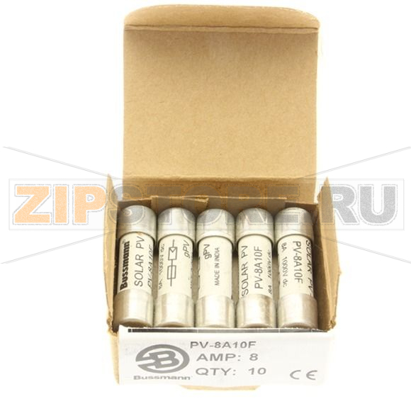 Предохранитель, 8 A, DC 1000 В, 50 кА, IEC 60269-6 type A, 10x38 мм, gPV, IEC Eaton 8AMP 1000V DC 