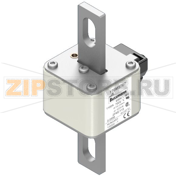 Предохранитель, 1100 A, AC 600 В, 200 кА, size 2, 61x77x135 мм, aR, IEC UL Eaton FUSE 1100A 60 
