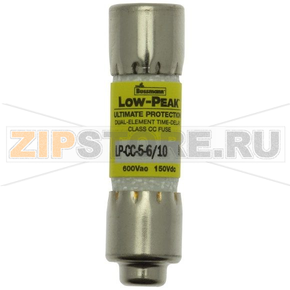 Предохранитель, 5.6 A, AC 600 В, 200 кА, 10x38 мм, CC, UL, с задержкой Eaton LOW PEAK CC TIME DEL 
