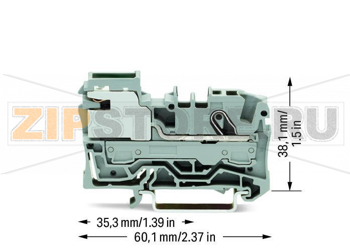 1-проводные распределительные клеммы с размыкателем; 3; Push-in CAGE CLAMP®; 6,00 mm; серые Wago 2006-7111 
