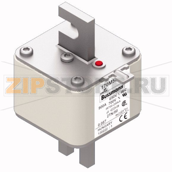 Предохранитель, 900 A, AC 690 В, 200 кА, 2, 61x75x108 мм, aR, DIN, IEC Eaton FUSE 900A 690V 2TN 