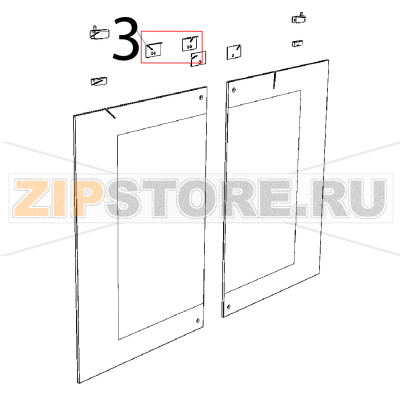 Lamiera per calamita porta Unox XL 413 Lamiera per calamita porta Unox XL 413Запчасть на деталировке под номером: 3