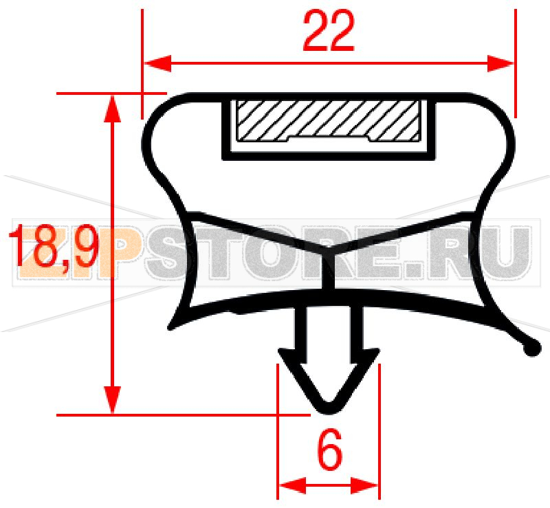 УПЛОТНИТЕЛЬ ВСТАВНОЙ 585X385 MM 