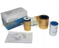Набор для печати: красящая лента золотого цвета (PMS872C), чистящий ролик, чистящая карта  принтера Datacard CP80Plus