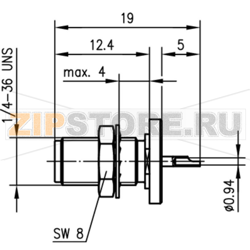 Разъем SMA, 50 Ом, 1 шт Telegärtner J01151A0031 
