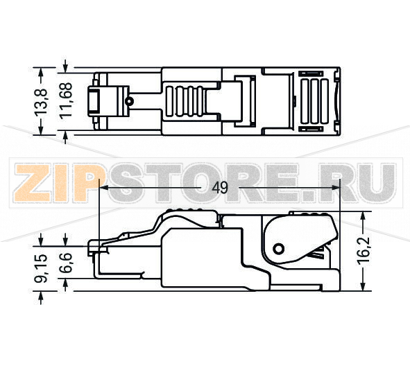 Соединитель ETHERNET; RJ-45; Кат. 6А; прямые; Код T568A; AWG 22 Wago 750-977/000-011 