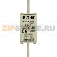 Предохранитель, 224 A, AC 500 В, 120 кА, NH1, gL/gG, IEC Eaton NH FUSE 224A 500V GG/GL SIZE 1