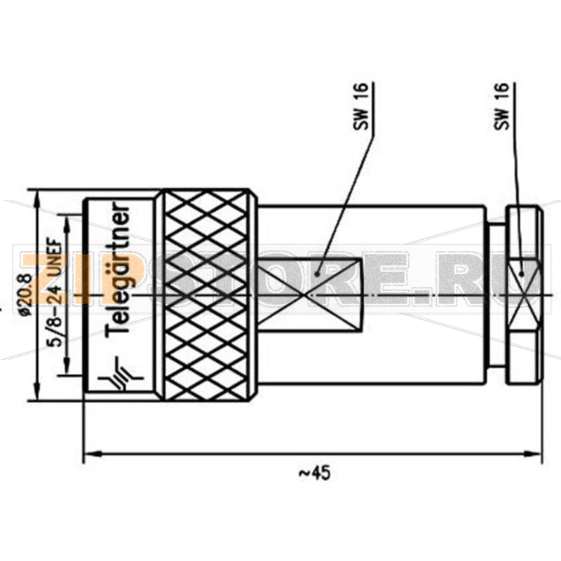 Разъем N, 50 Ом, 1 шт Telegärtner J01020I1070 