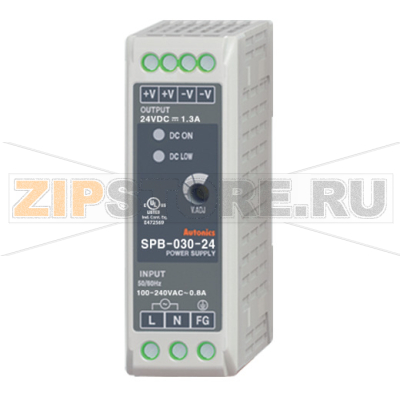 Блок питания импульсный 24 В/DC, 31.2 Вт, монтаж: на DIN-рейку Autonics SPB-030-24 