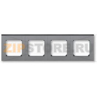 Рамка четырехместная, сталь/дымчатый чёрный ABB 2CHH015040A6069